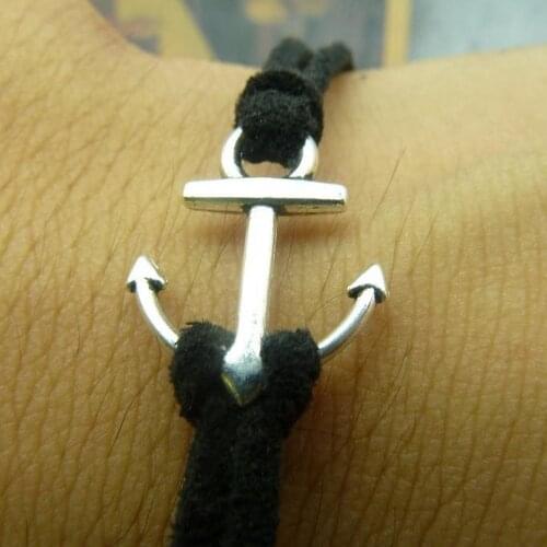 60pcs Anchor Charms 19mm x 15mm DIY Jewelry Making Connector Fit Bracelets antique silver color