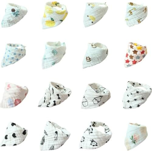 8 Layers Baby Kids Soft Cotton Gauze Bib Towel Newborn Saliva Scarf Burp Cloths