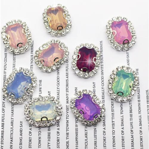 10 Pcs of 20*25MM Square Color Diy Jewelry Accessories Artificial Rhinestone Base Wedding Accessories Wholesale