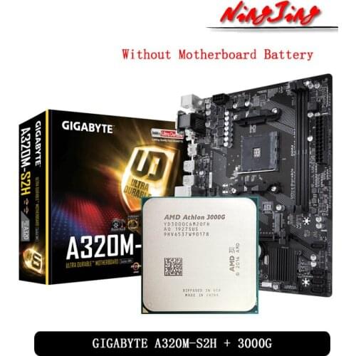 AMD Athlon 3000G CPU + GIGABYTE GA A320M S2H Motherboard Suit Socket AM4 CPU + Motherbaord Suit Without cooler