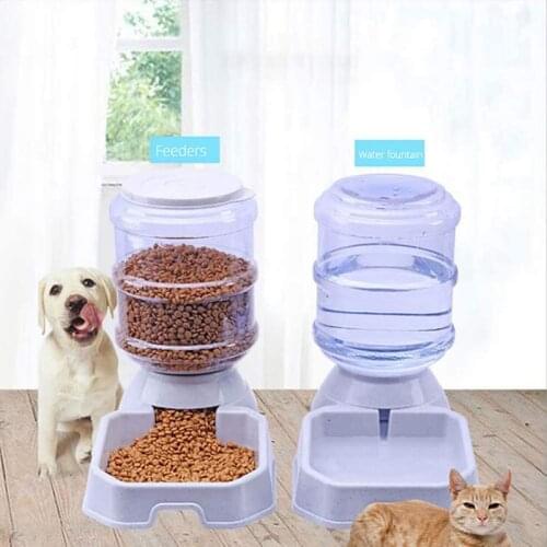 3.8L Pet Cat Automatic Feeders Plastic Dog Water Bottle Large Capacity Food Water Dispenser Cats Dogs Feeding Bowls Pet Products