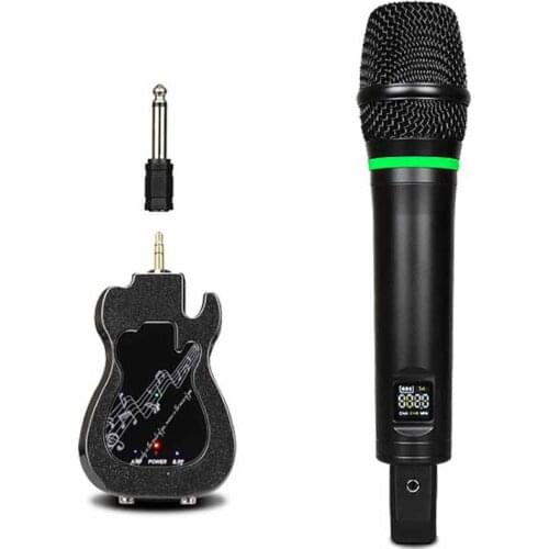 GT1 UHF Wireless Microphone Bluetooth Playback Music Karaoke Mic Handheld Rechargeable Lithium Battery Receiver KTV Broadcasting