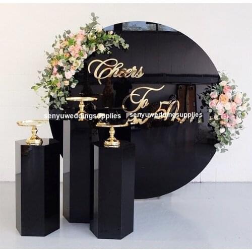 Black mental Circle Round Board Backdrop Wedding Decoration Wall mental Backdrop senyu2526