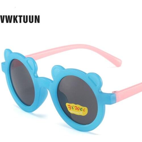 VWKTUUN Sunglasses Child Cute Sun glasses For Boys Girls Bear Shaped UV400 Glasses Outdoor Sport Street Shot Children Oculos