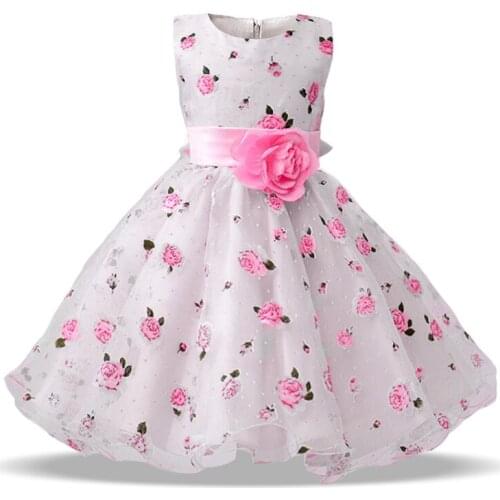 Flower Tutu Princess Children Birthday Party Prom Wedding Bridesmaid Evening Infant Summer Dress Kid Vestidos Baby Girls Clothes