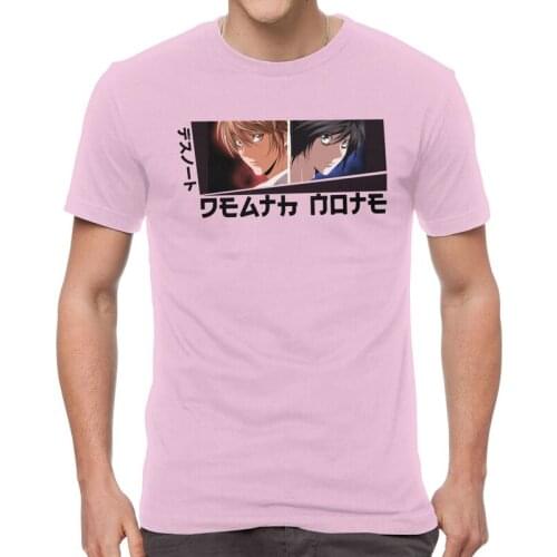Death Note L T Shirt Men Short Sleeve Cotton T-shirt Japan Anime Yagami Misa And Lawliet Tee Tops Harajuku Tshirts Gift
