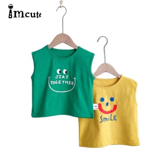 Imcute 2Pcs/Lot Kids Underwear Cotton Girls Boys Tanks Tops Baby Boy Summer Vest Girl Children Solid Undershirt Sleeveless Vest