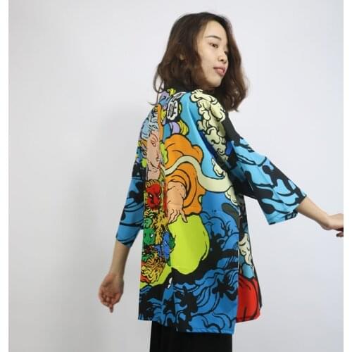 Japanese kimono yukata kimono cardigan fashion blouse women 2019 long obi cardigan haori traditional kimonos shirt AZ008