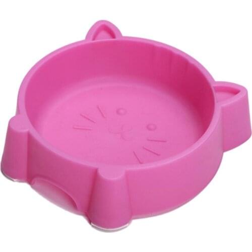 Cat Face Pet Bowl Anti Slid Solid Color Dog Puppy Kitten Food Water Feeder for Pet Products Cat Accessories Equipment Tool