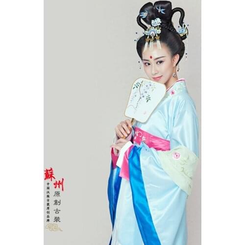 Princess WeiYoung Same Design Blue Embroidery Hanfu Costume for Photography or Stage Performance Princess Costume
