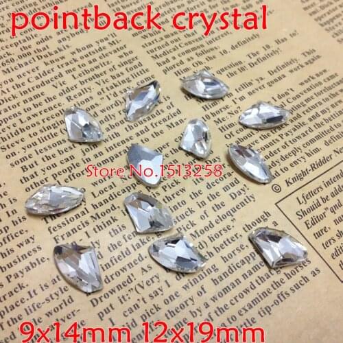 Crystal Color AX Crystal Fancy Stone Shiny Point Back Glass Crystal Stone Galactic Shape12x19mm,9x14mm