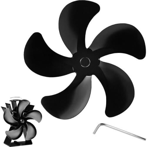 Aluminum Alloy Stove Fan Blade Heat Powered 5 Blade Stove Fan Blade Winter Wood Log Burning Heat Distribution Stove Fan Blade
