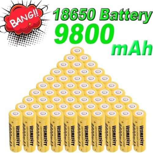 New 18650 3.7V 9800mAh Li-ion Battery Rechargeable Lithium Ion Batteries for Flashlight Headlamp Electronic Toy Drop Shipping