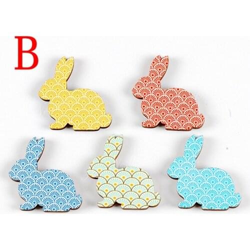 Fashion design Vintage Style Colorful Different Pattern Laser Cut wood Rabbit wooden DIY brooch Necklace (WK-B)