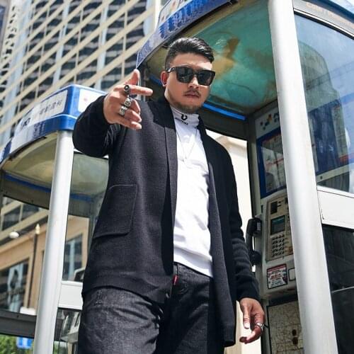 2019 Men Turn Down Collar Plus Size 7Xl Cardigan Spring Autumn Casual Knitted Sweater Solid Male Outwear Tops Sweatercoat KK3089