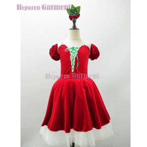 2021 New Red Ballet Dress Costume For Chipollino Performance, Children Ballet_Tutu Skirt With Free Headwear And Arm Accessories