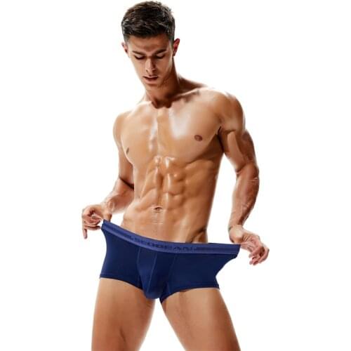 SEOBEAN New Mens Solid Color Underwear Low-Waist Sexy Boxer Nylon Comfortable Breathable Boxers