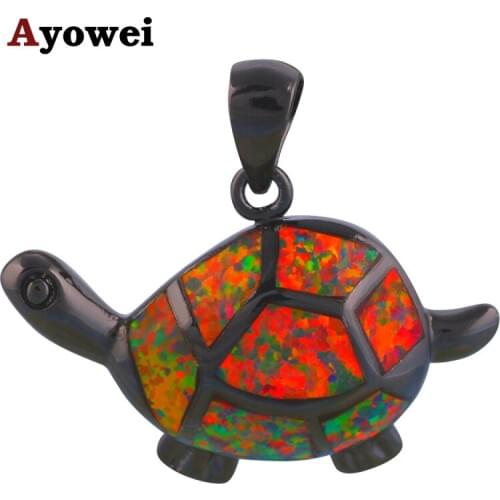 New arrival Amazing Tortoise rare Orange Fire Opal Silver Pendants Women Health Fashion jewelry OP537A