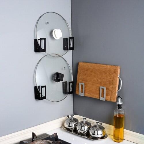 Stainless Steel Non-perforated Pot Cover Rack Wall-mounted Chopping Board Chopping Board Chopping Board Rack Home Kitchen Shelf