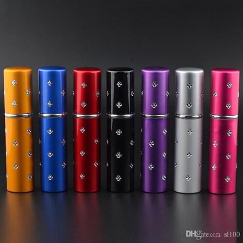 5ml Aluminum Spray Empty Bottle Plum Blossom Refilable Small Perfume Spray Atomizer Glass Bottle