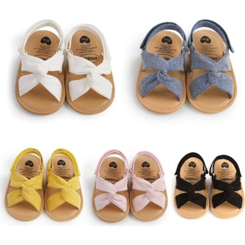 0-18M Baby Girl Shoes Toddler Flats Sandals Soft Rubber Sole Anti-Slip Summer First Walker Shoes