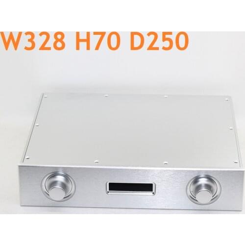 Balanced Output Dual Control Aluminum Tube Amplifier Chassis DIY Power Amplifier Housing DAC Decoder AK4497 Shell W328 H70 D250