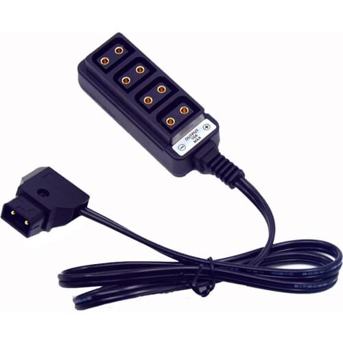 Male D-Tap Dtap B-Type to 4 Female P-Tap Ptap Hub Adapter Splitter Cable for Photography Power Accessories
