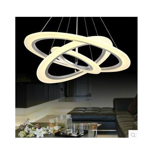 Dimming control ED integrated Size: 3RIMG 100 + 80+ 60 cm LED Acrylic Ring LED Chandelier 110-240V