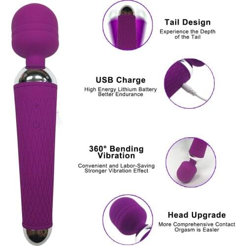 G-spot Rabbit Vibrator Dildo Vibe Dual Motor Rechargeable Waterproof Clit Stimulator With 20 Vibration Modes Sex Toys For Woman