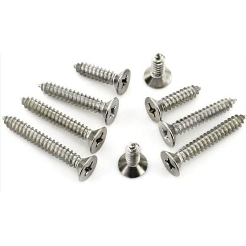 201 Stainless Steel Cross Countersunk Head Self-tapping Screw Long Screw KA Philips Flat Head Tapping Screws M3M4M5 50pcs