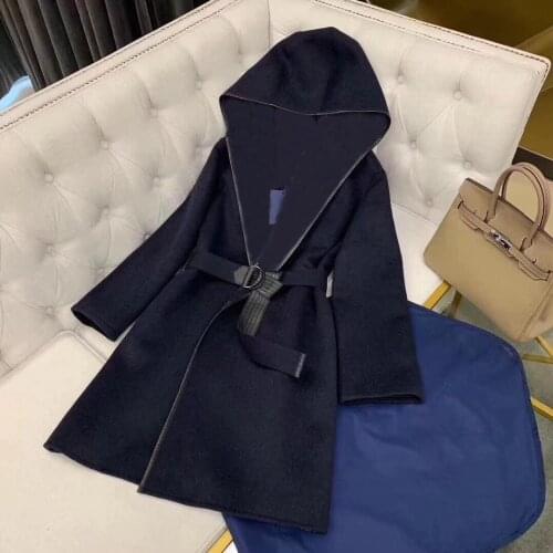 High Quality 2021 AUTUMN Fashion print Vintage women design Coat runway woman dark blue long Jacket