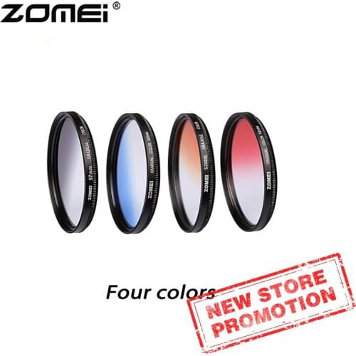 Zomei Camera Filtro Ultra Slim Frame GND Gradula Color Filters Blue Grey Red Orange 49 55 58 62 67 72 77 82mm For DSLR Camera