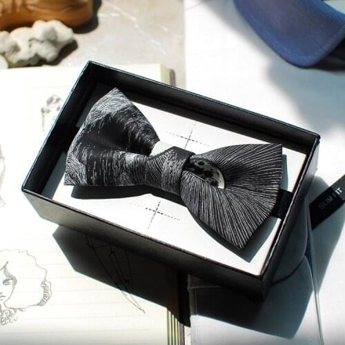 As a gift fashion handmade Retro line design Creative black bow tie/ party wedding box packing 1pc