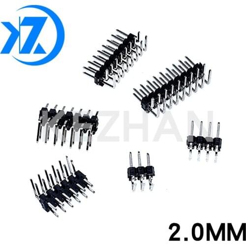 2.0mm 2.0 Double Row Right angle Male Breakaway PCB Board Pin Header Connector Pinheader 2*3p 4p 6p 8p 10p 20p 40p