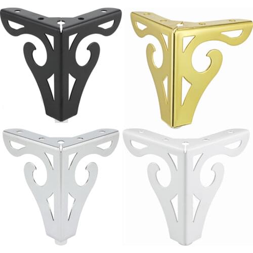 4pcs Hollow Carving Metal Furniture Legs with Rubber Feet Pad Cabinet Table Legs Hardware Sofa Furniture Foot Level