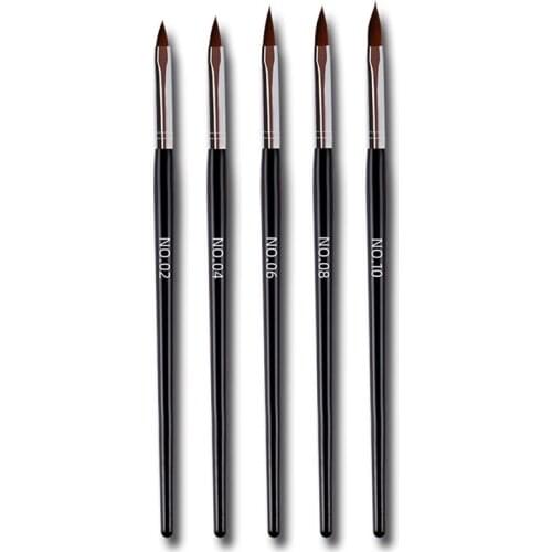 5Pcs/set Nail Art Crystal UV Gel Acrylic Brush Liquid Powder Carving Painting Flower Nail Pen Pattern Drawing Pen Manicure Tools