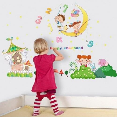 65 X98 CM Happy Children Baby & Kids Room Decor Kids Wall Sticker Quality Product the Appearance is Lovely Children Special 2021 trend Stil Great Wall Sticker For Kids Quality And Useful
