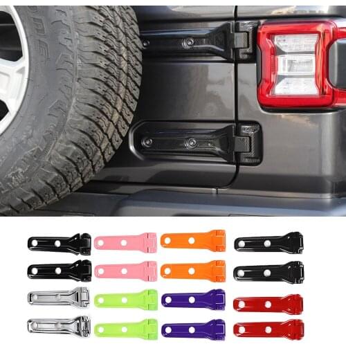 ABS Car Stickers for Jeep Wrangler JL Gladiator JT 2018-2021 Rear Tailgate Spare Tire Door Hinge Decoration Cover Accessories
