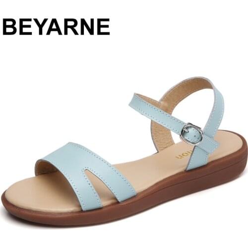 BEYARNE Big Size Woman Platform Sandals Flat Women Sandals Open Toe Roman Sandals Ladies Fashion Beach Shoes Sandals Flip Flops