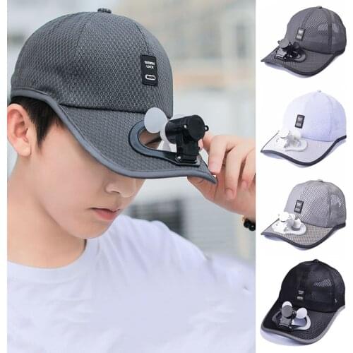 Summer Fan Cooling Baseball Cap Hat USB Charging Breathable Shade Sunscreen Hat Required Fishing Summer Sport Outdoor