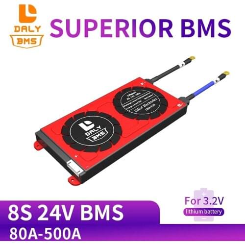 Daly 3.2V LiFePo4 8S 24V 80A 100A 18650 LFP PCM battery protection board BMS with balanced lithium battery module