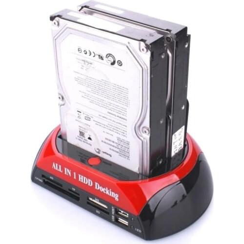 Hard Drive Docking Station Dual Slots USB 3.0 To SATA IDE HDD Docking Station With Card Reader For 2.5 3.5 Inch IDE Computer Use