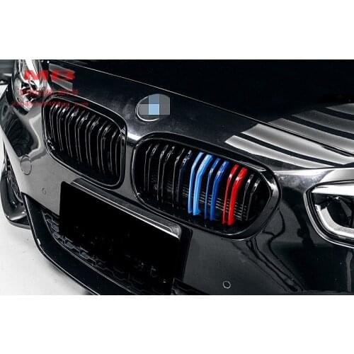 F20 F21 LCI 1-Series facelift ABS bumper grille Replacement Tri-color gloss matt black Double fin Slat 2015-on