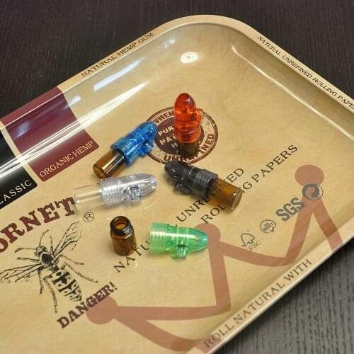 HORNET Plastic Glass Snuff Dispenser Bullet 24 pcs 53mm/67mm/82mm Rocket Snorter Sunff Snorter Sniffer.Color Random