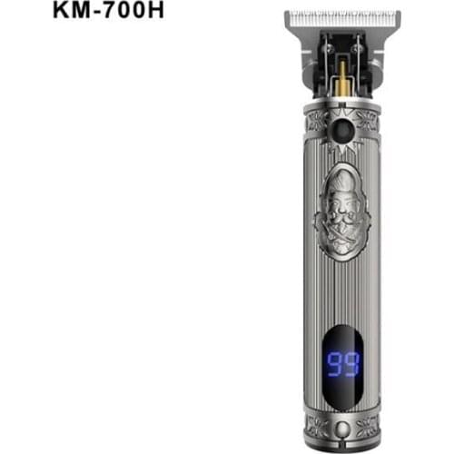 Kemei hair trimmer KM-700hUSB rechargeable hair clipper cordless haircut machine LCD 10W powerful oil head clipper hair carving