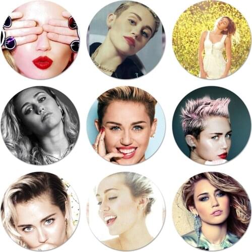 58mm Miley Cyrus Black Icons Pins Badge Decoration Brooches Metal Badges For Backpack Decoration