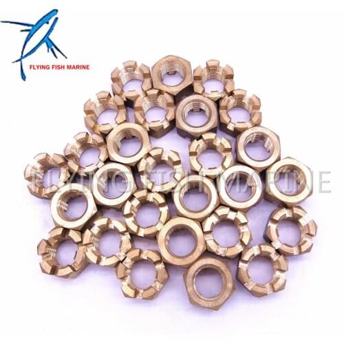 Marine Parts 90171-16011 Nut, Propeller Castle for Yamaha 40HP 50HP 55HP 60HP 70HP 90HP Outboard Engine