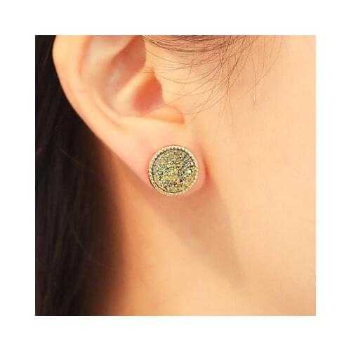 New fashion Simple geometric round crystal earrings For Women girl Accessories jewelry wholesale