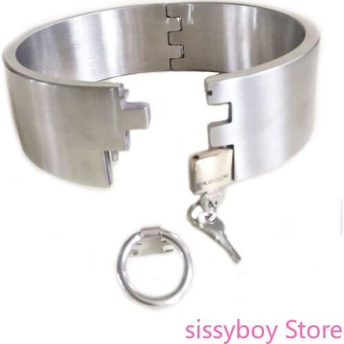 Adult Game 5cm High Bondage Collar Stainless Steel Sex Collars Super Weight Slave Dog Collar Sex Toys for Couples