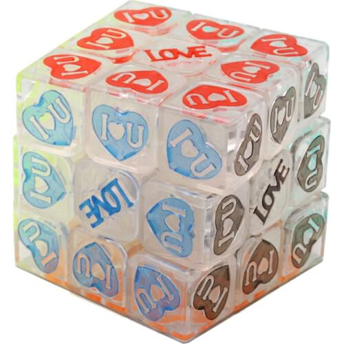 3*3 Crystal Transparent Magic Cube Love Shape Speed Cubes Flexible Educational Toys for Children Stress Reliever Toys Cool Toys